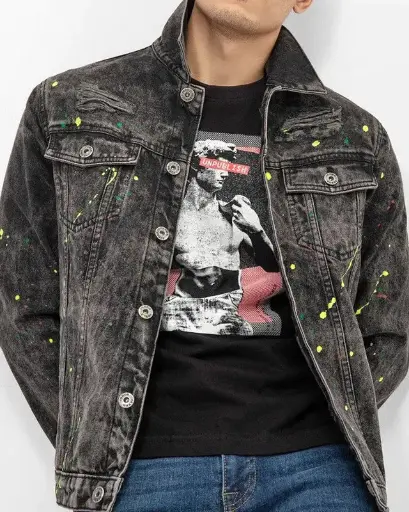 Splattered Denim Jacket