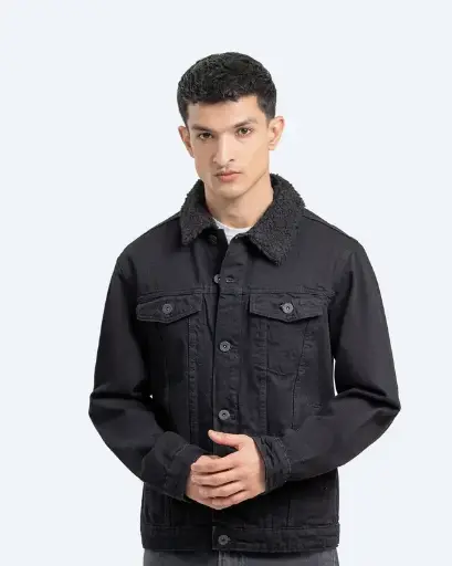 Sherpa Collar Denim Jacket
